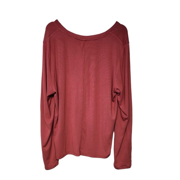 Thread & Supply 2X Lauren Top Cranberry Dusty Rose Long Sleeve Stretch NWT - Picture 3 of 6